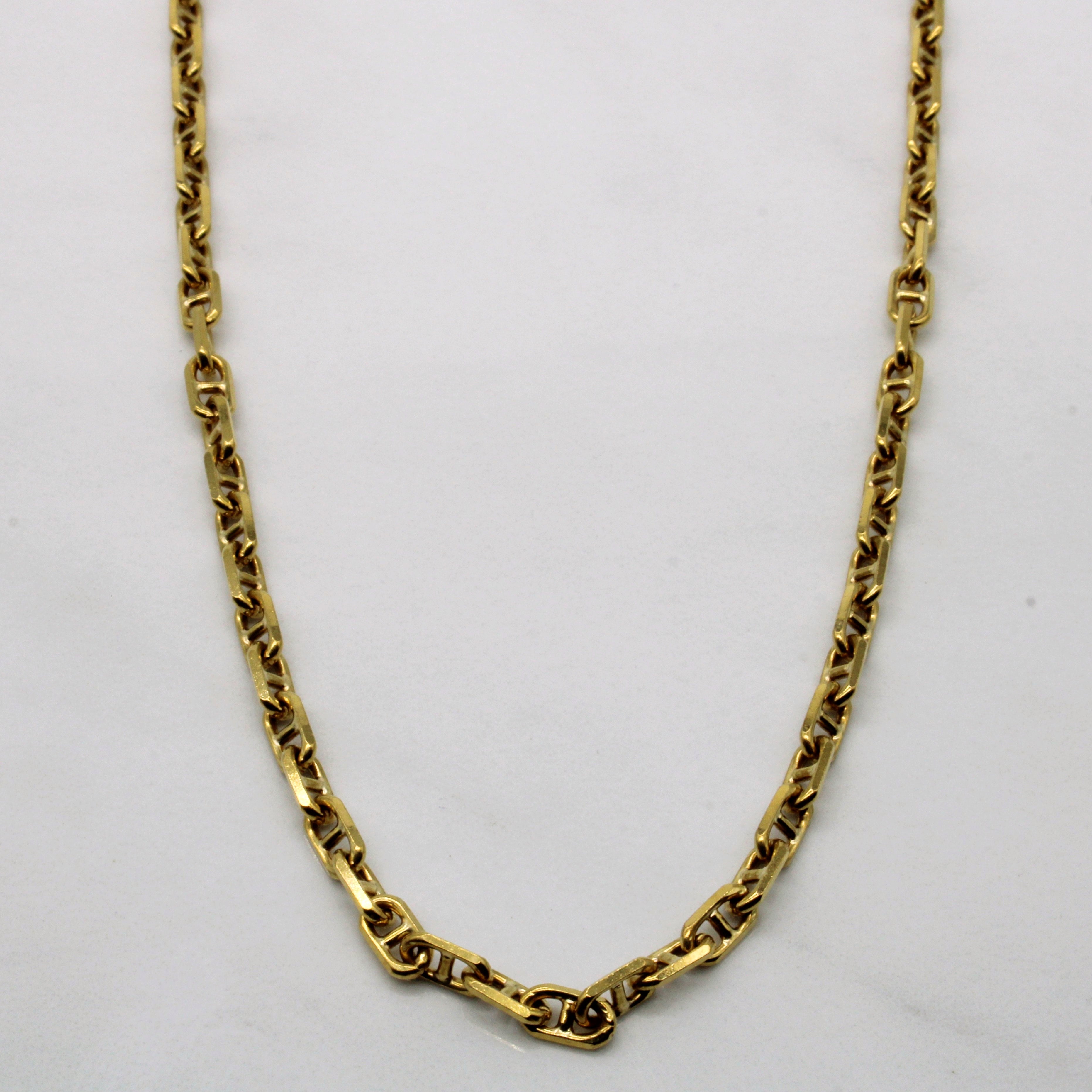 18k Yellow Gold Anchor Link Chain | 24