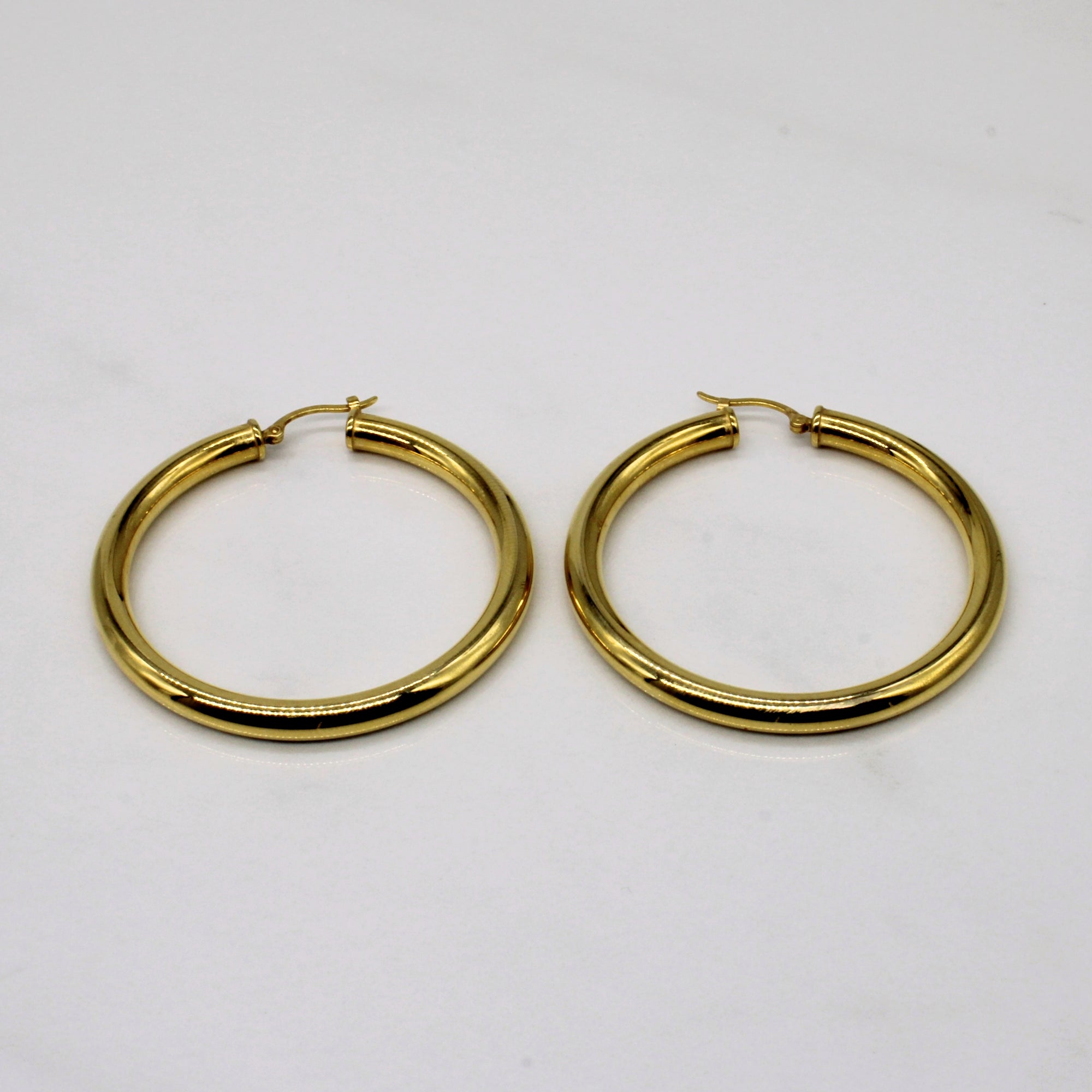 14k Yellow Gold Large Hoop Earrings