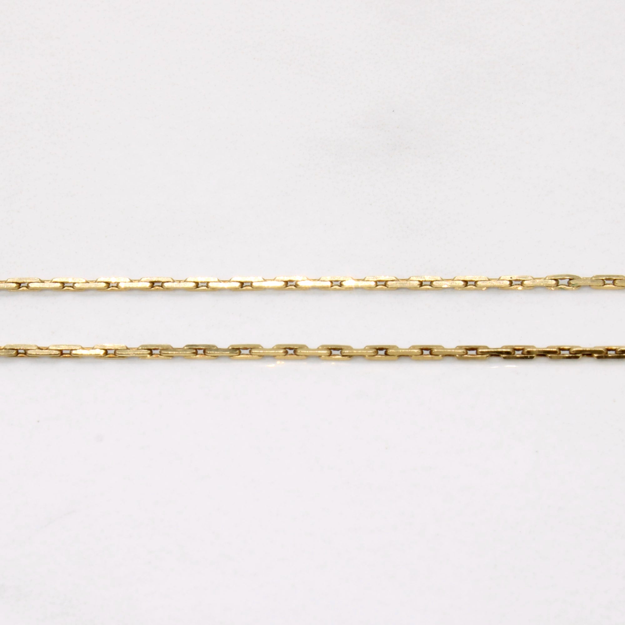 10k Yellow Gold Rectangle Link Chain Choker | 15