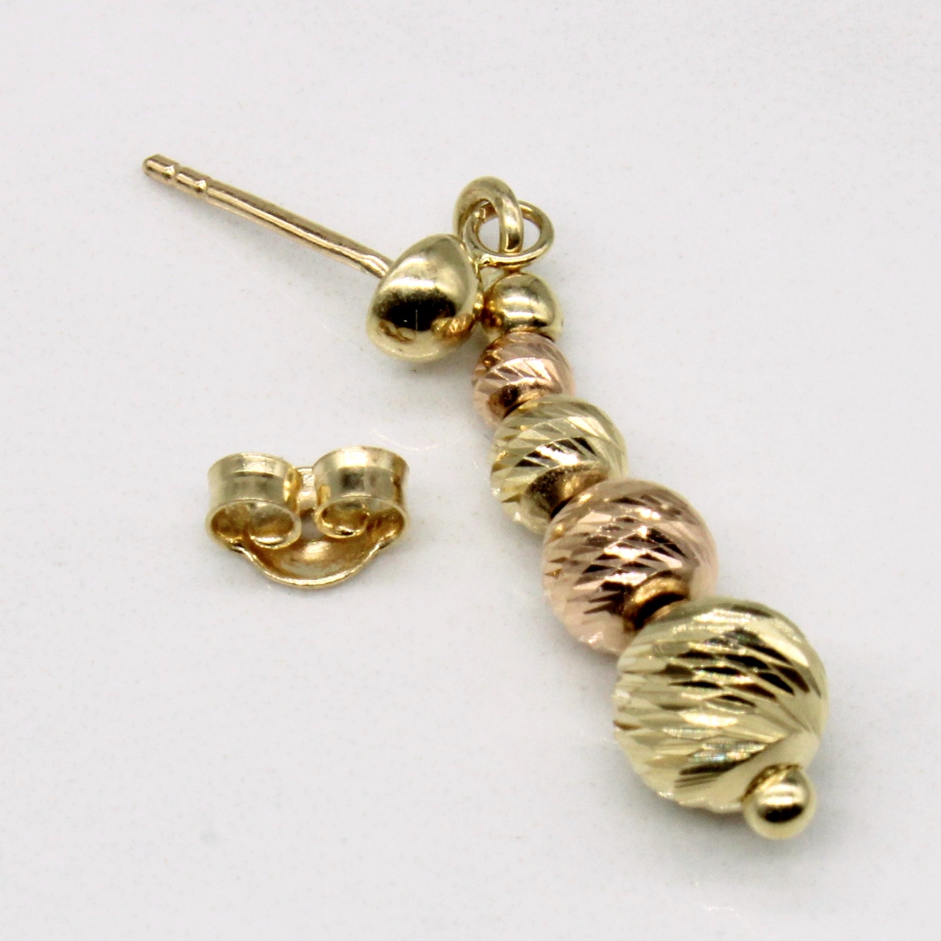 14k Two Tone Gold Drop Earrings