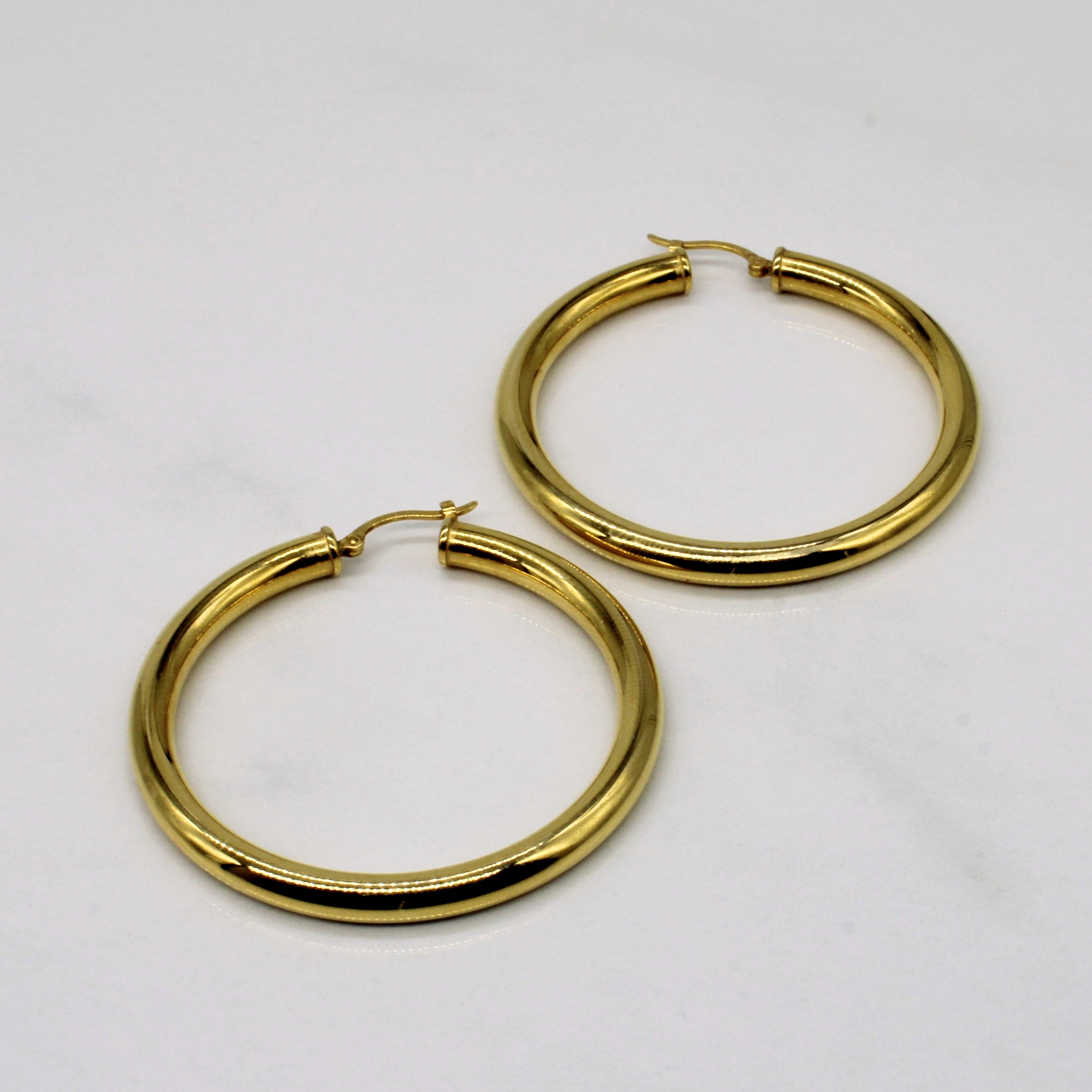 14k Yellow Gold Large Hoop Earrings