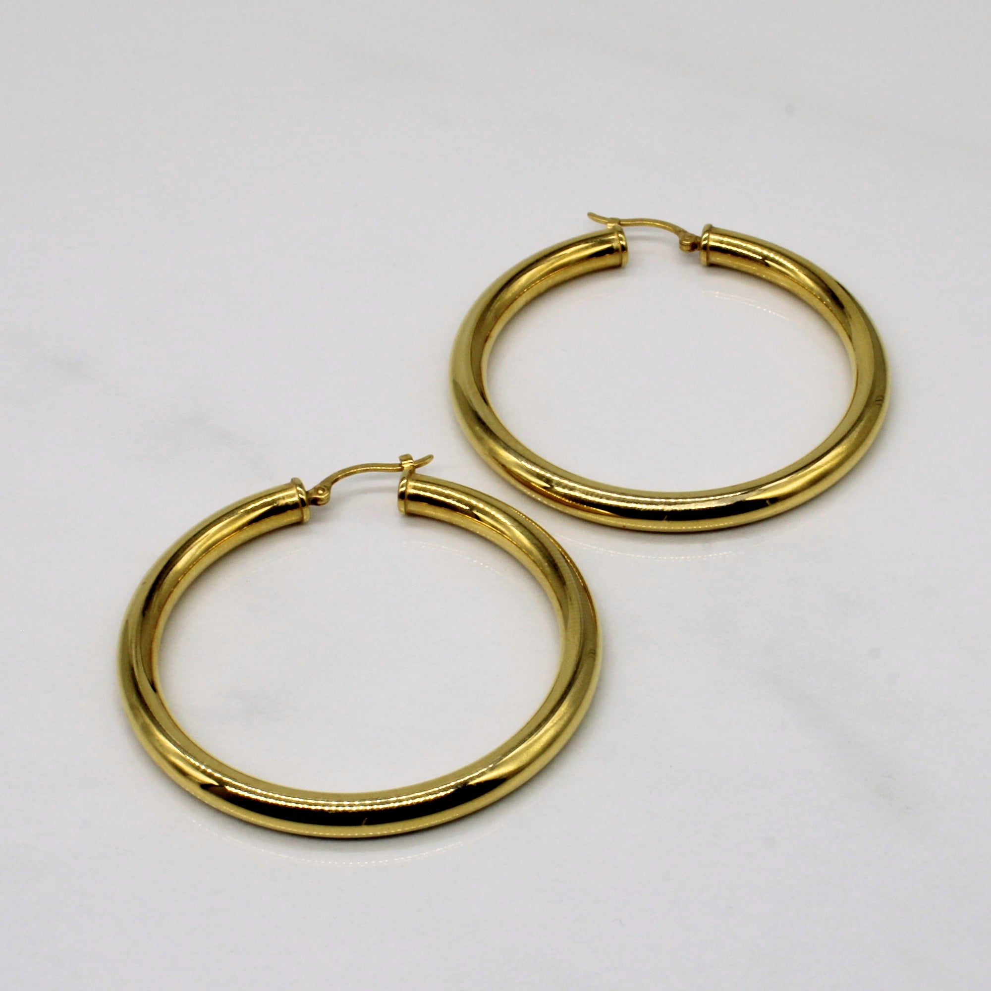 14k Yellow Gold Large Hoop Earrings