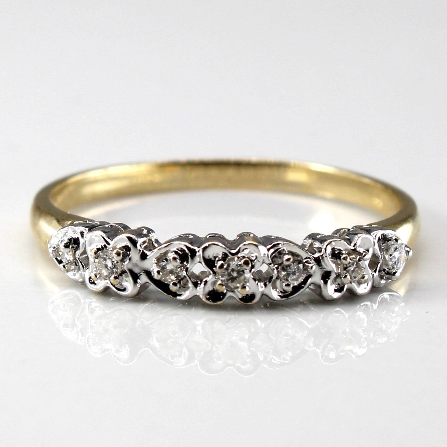 Pave Diamond Two Tone Gold Ring | 0.11ctw | SZ 8.25 |