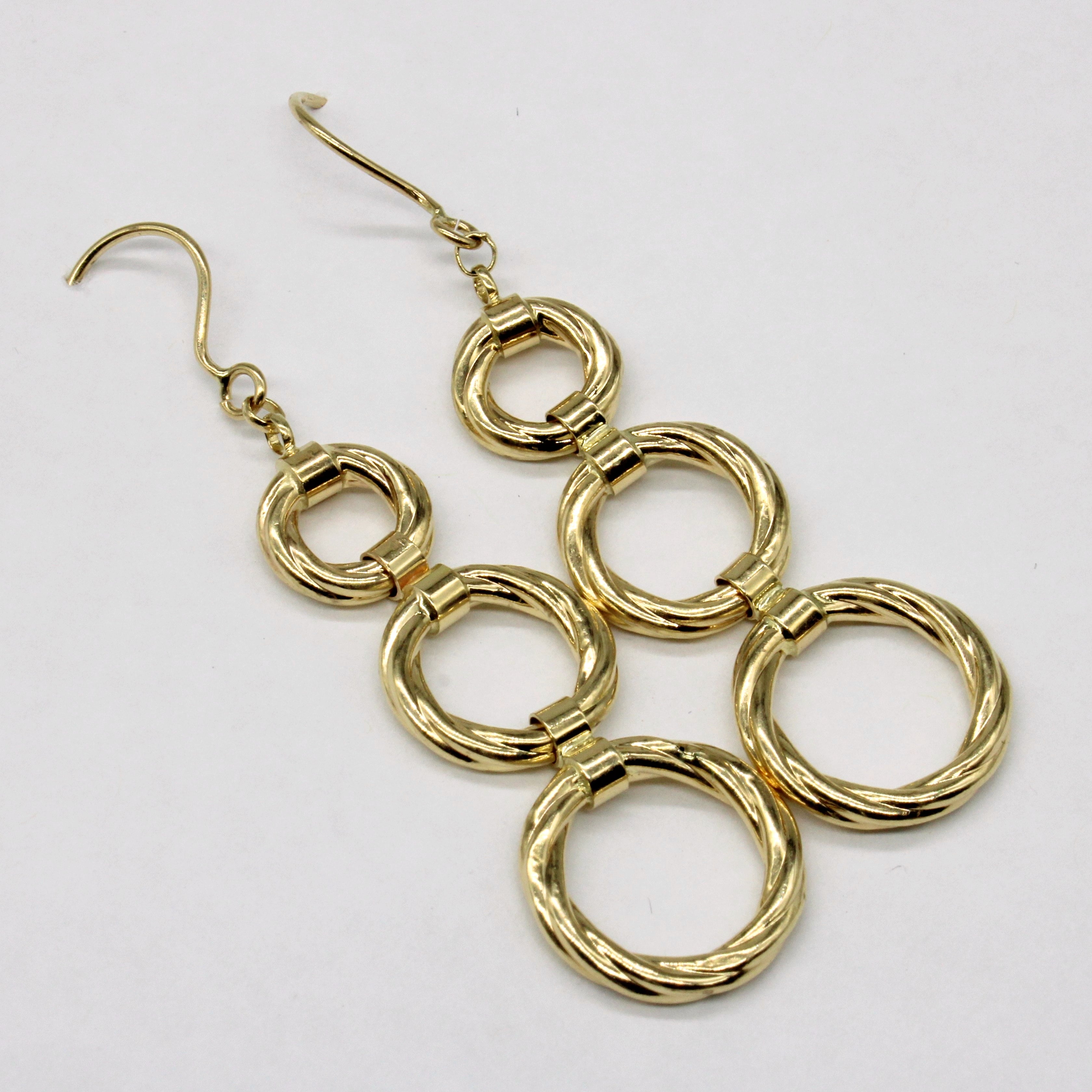 14k Yellow Gold Drop Earrings