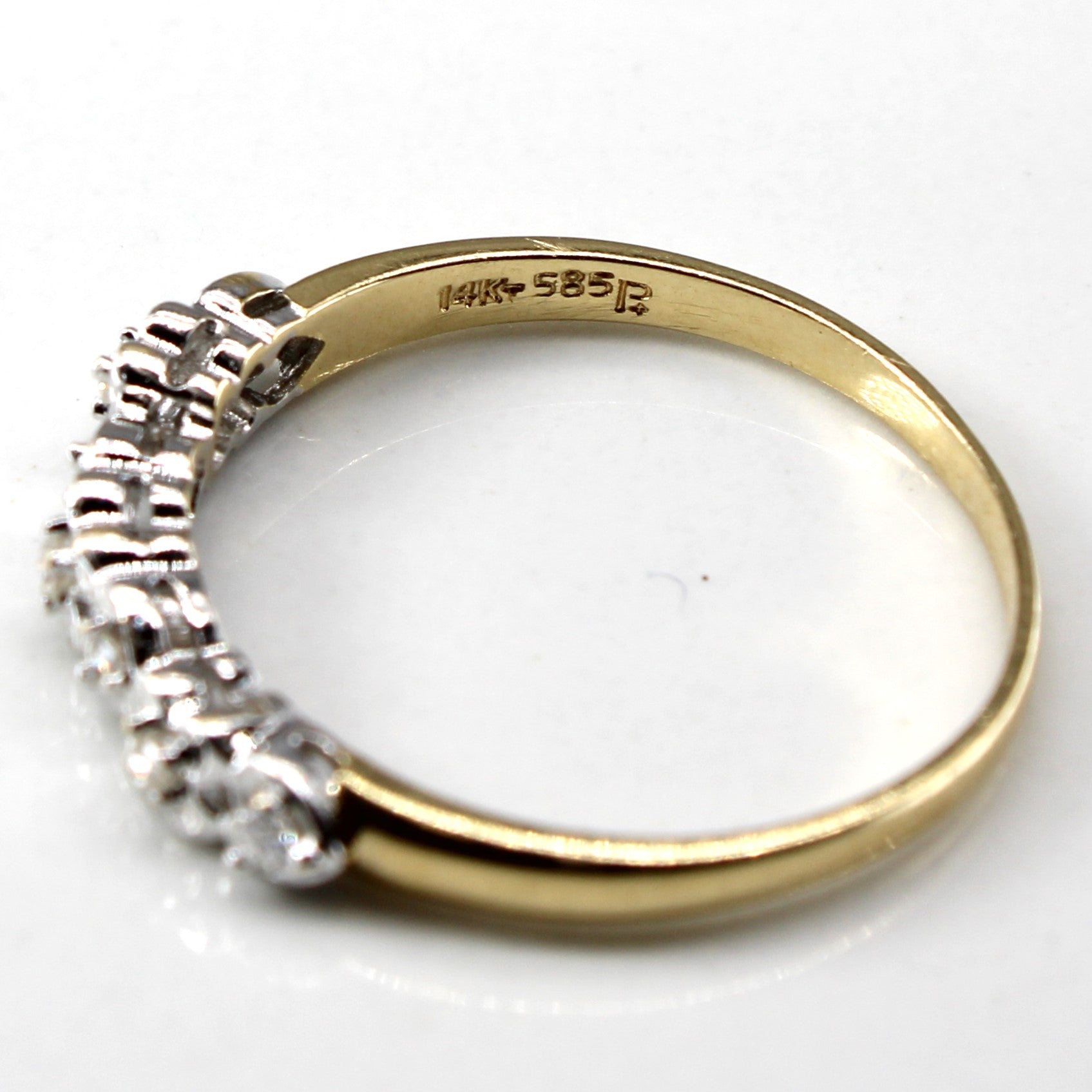 Pave Diamond Two Tone Gold Ring | 0.11ctw | SZ 8.25 |