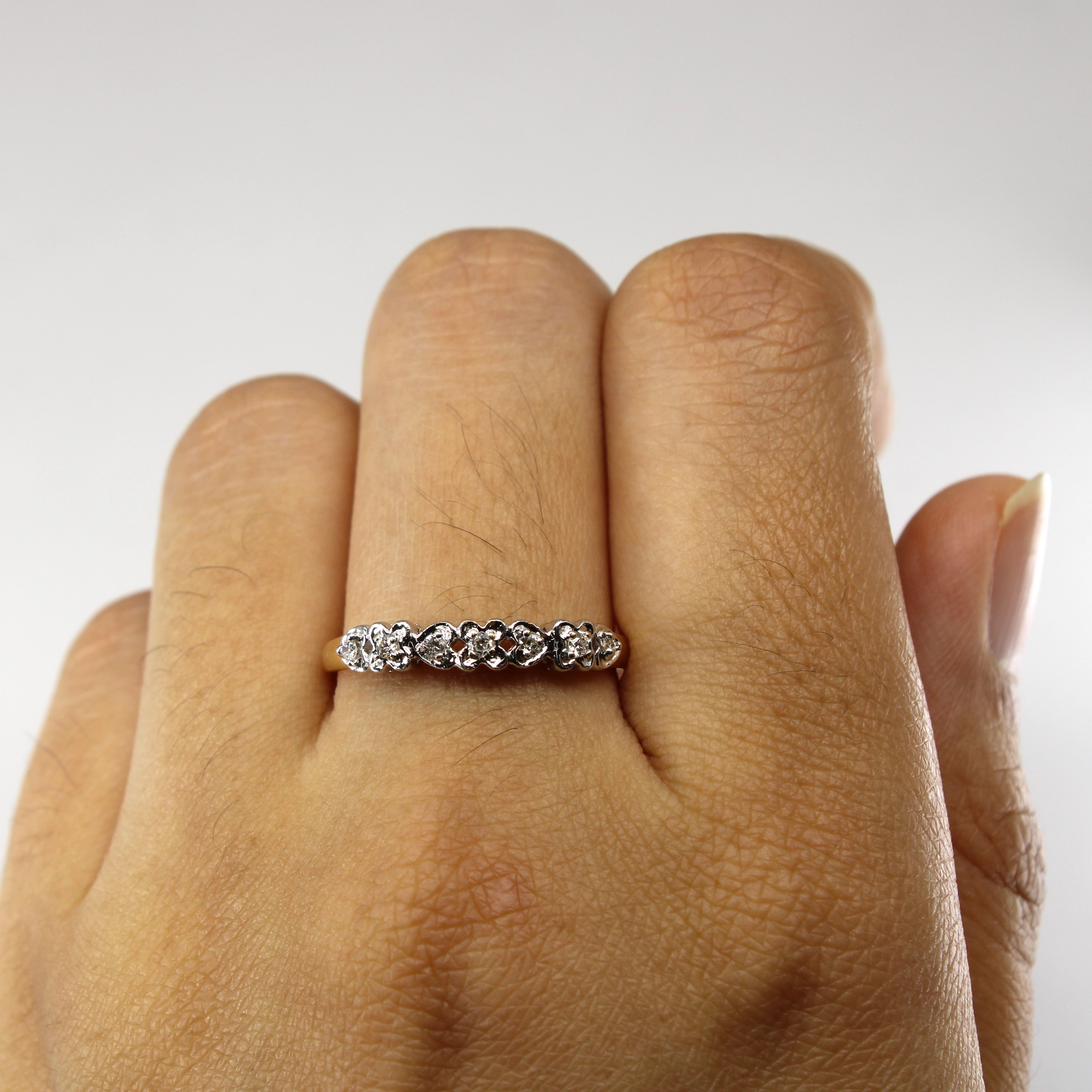 Pave Diamond Two Tone Gold Ring | 0.11ctw | SZ 8.25 |
