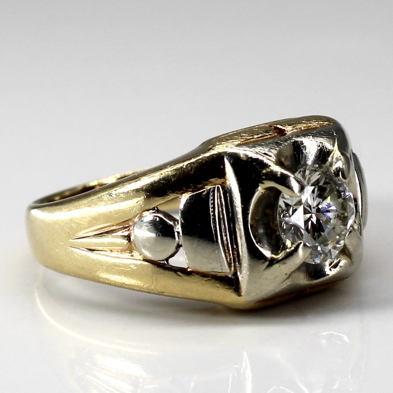 Claw Set Solitaire Diamond Textured 14k Ring | 1.07ct SI2 I/J | SZ 9.25 |