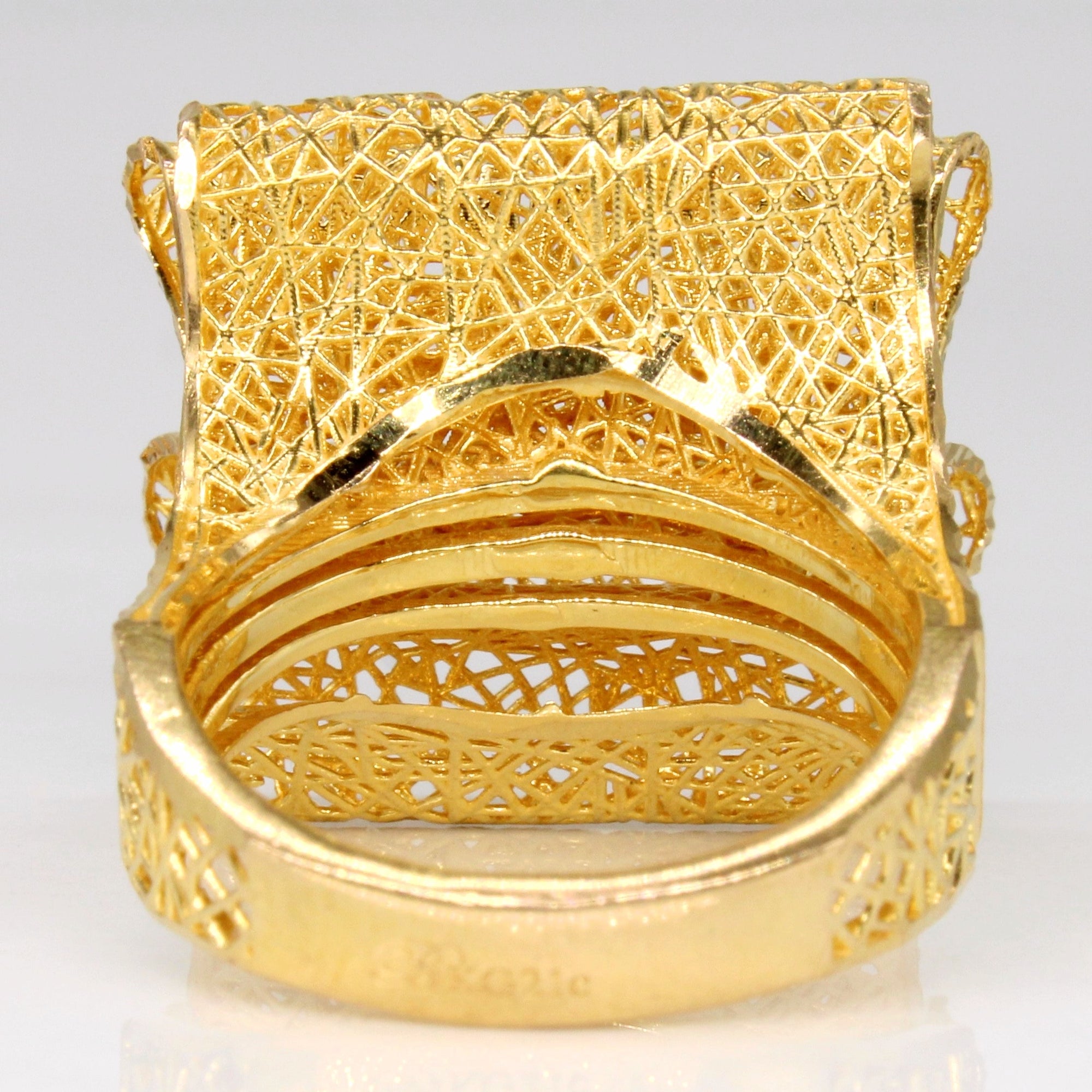 21k Yellow Gold Lattice Ring | SZ 7.75 |