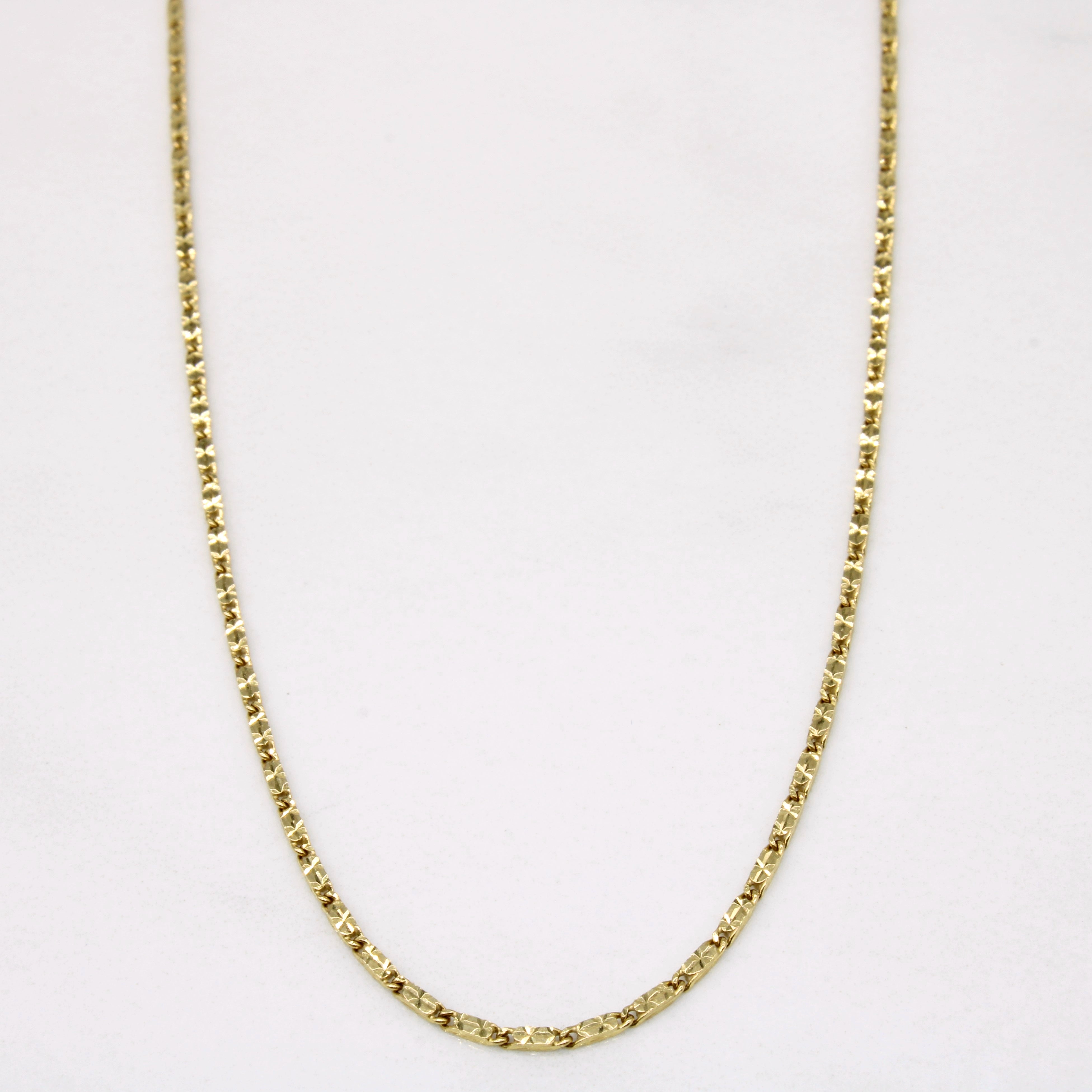 10k Yellow Gold Bar Link Chain | 25" |