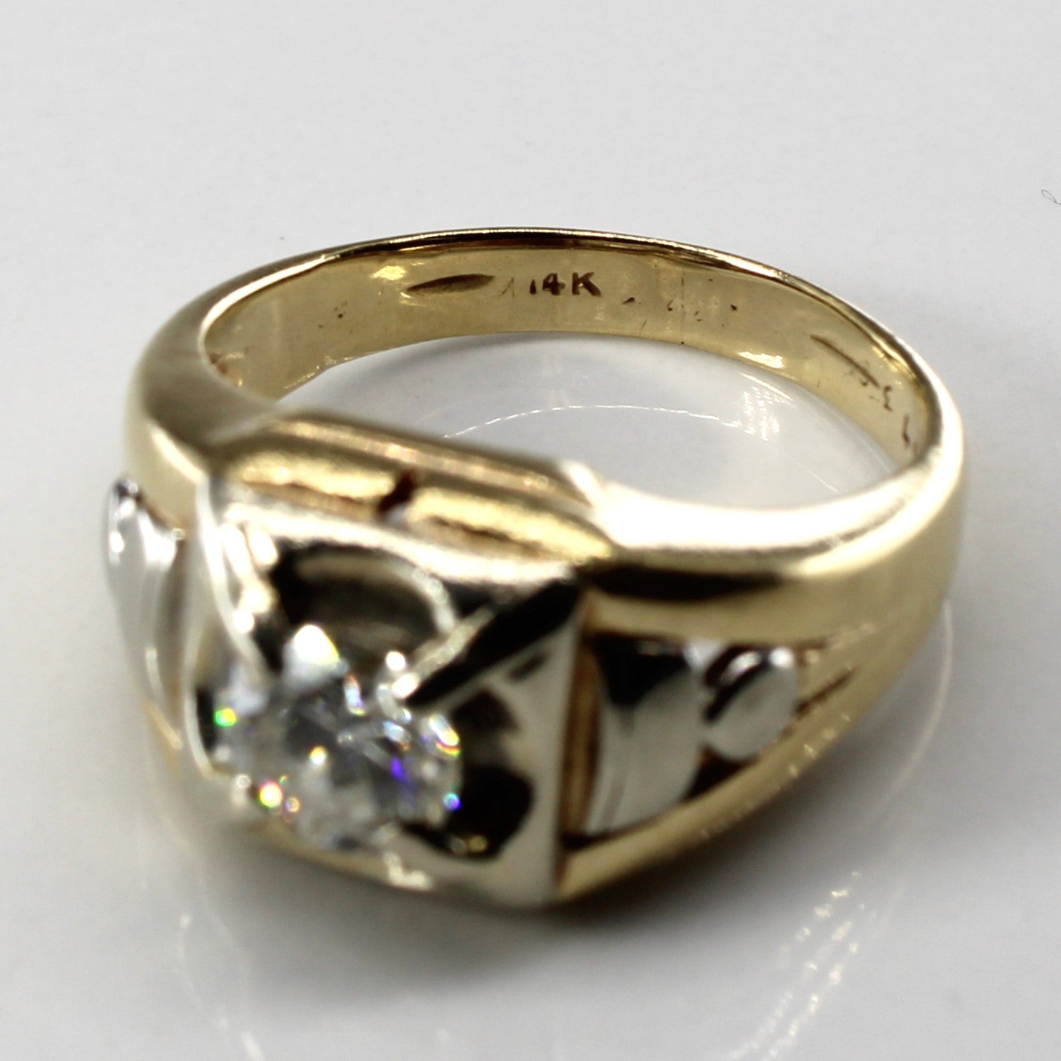 Claw Set Solitaire Diamond Textured 14k Ring | 1.07ct SI2 I/J | SZ 9.25 |