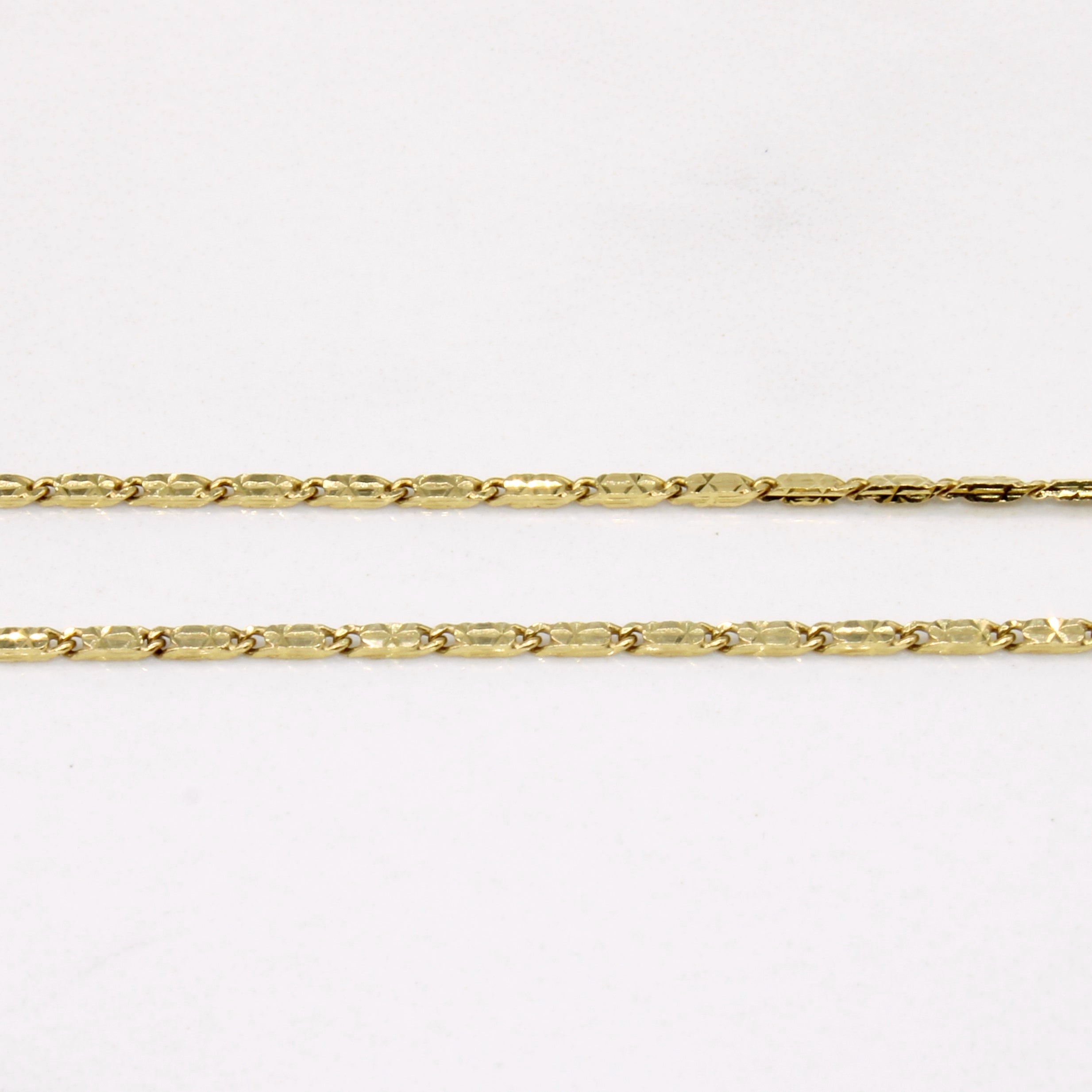 10k Yellow Gold Bar Link Chain | 25" |