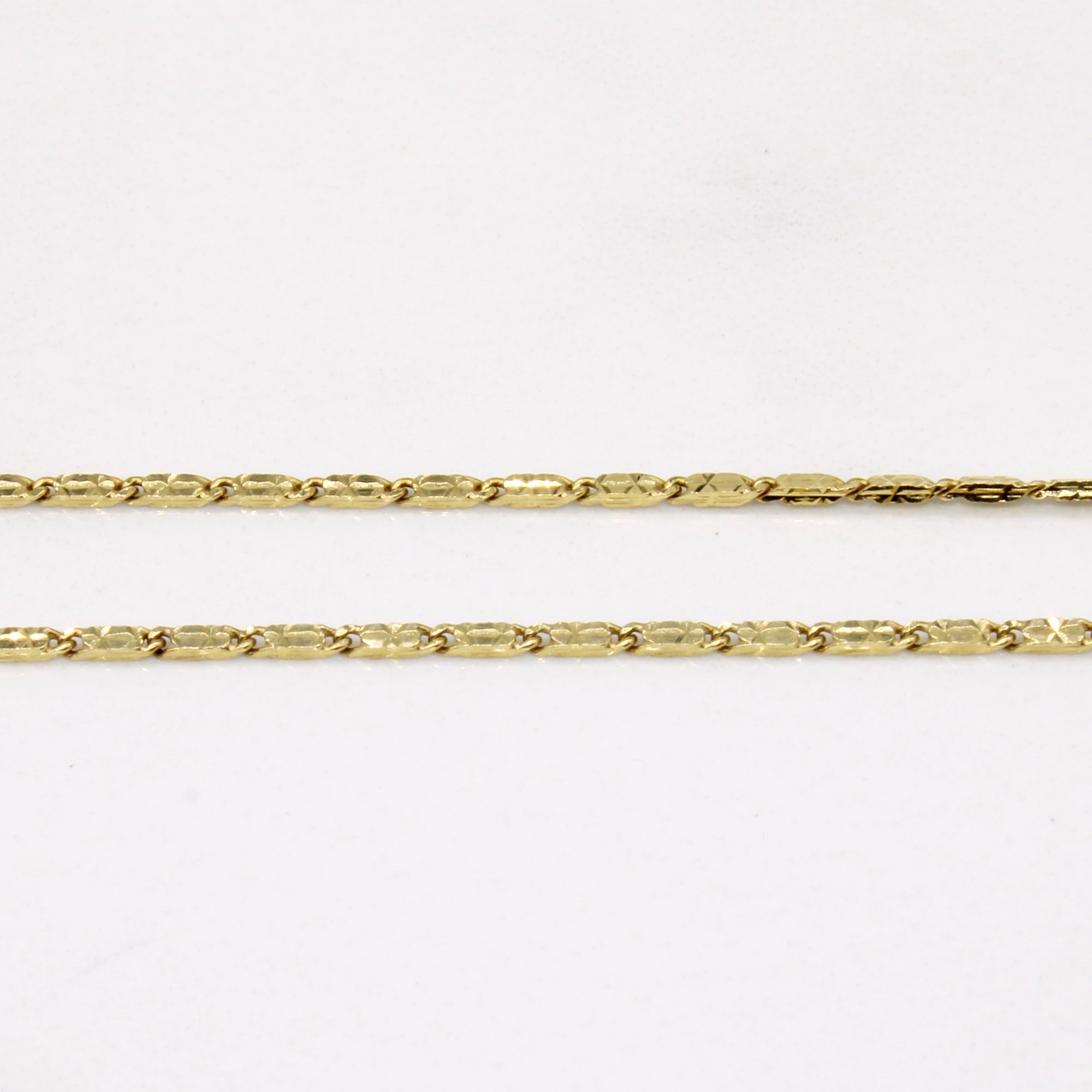 10k Yellow Gold Bar Link Chain | 25