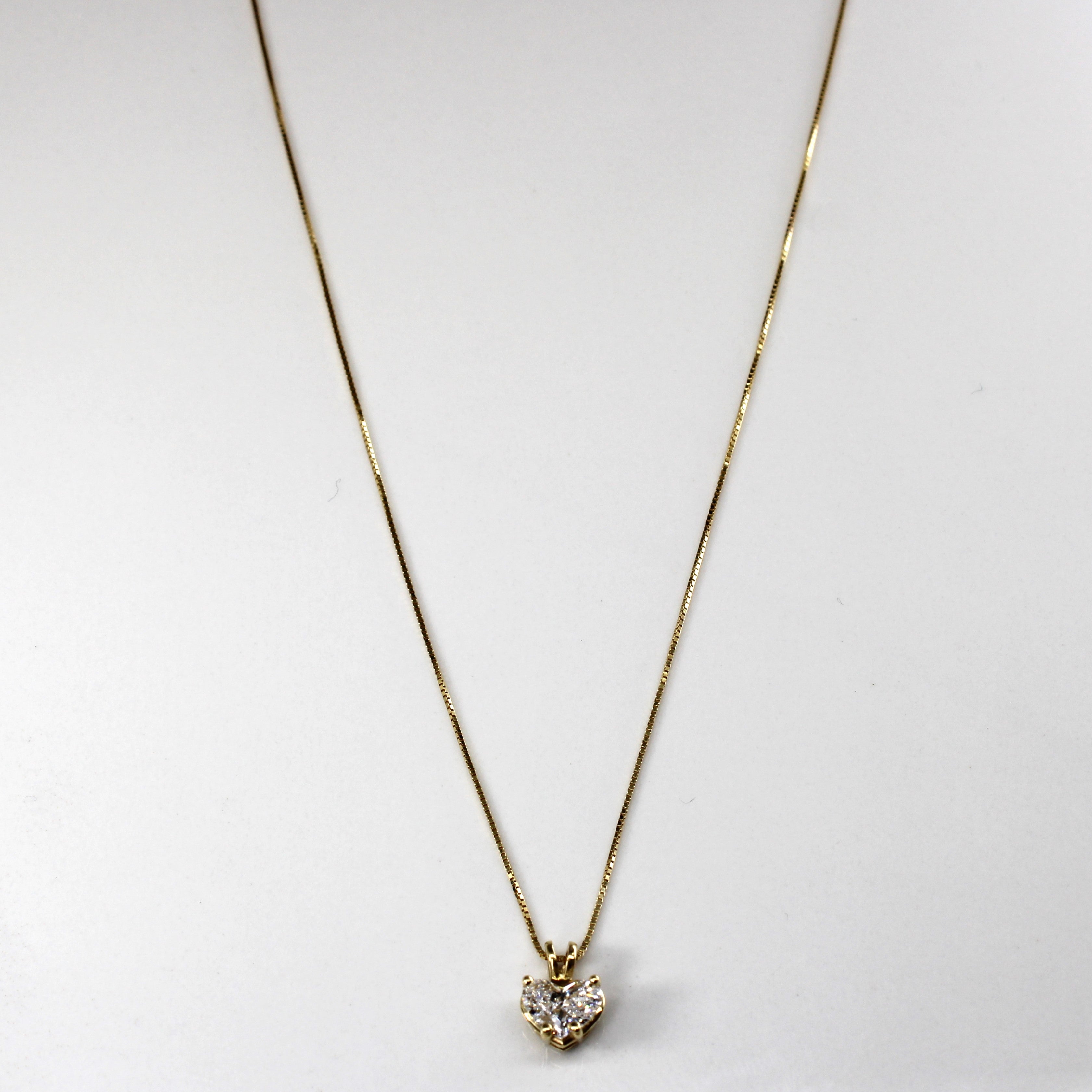 GIA Certified Heart Cut Diamond Pendant 14k Necklace | 0.71ct SI2 D | 18"|