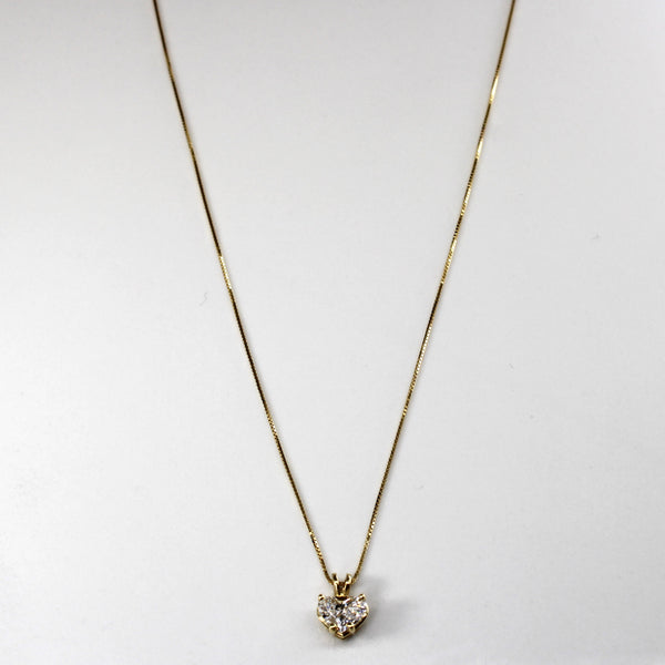 GIA Certified Heart Cut Diamond Pendant 14k Necklace | 0.71ct SI2 D | 18