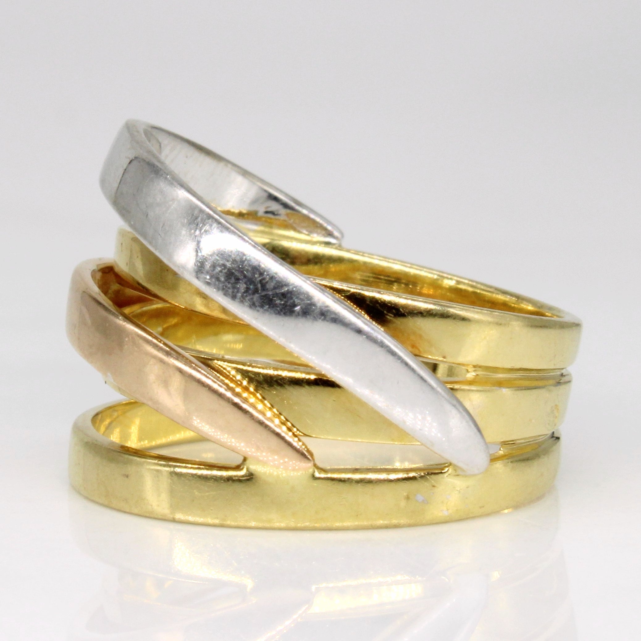 18k Tri Tone Gold Overlapping Ring | SZ 7 |