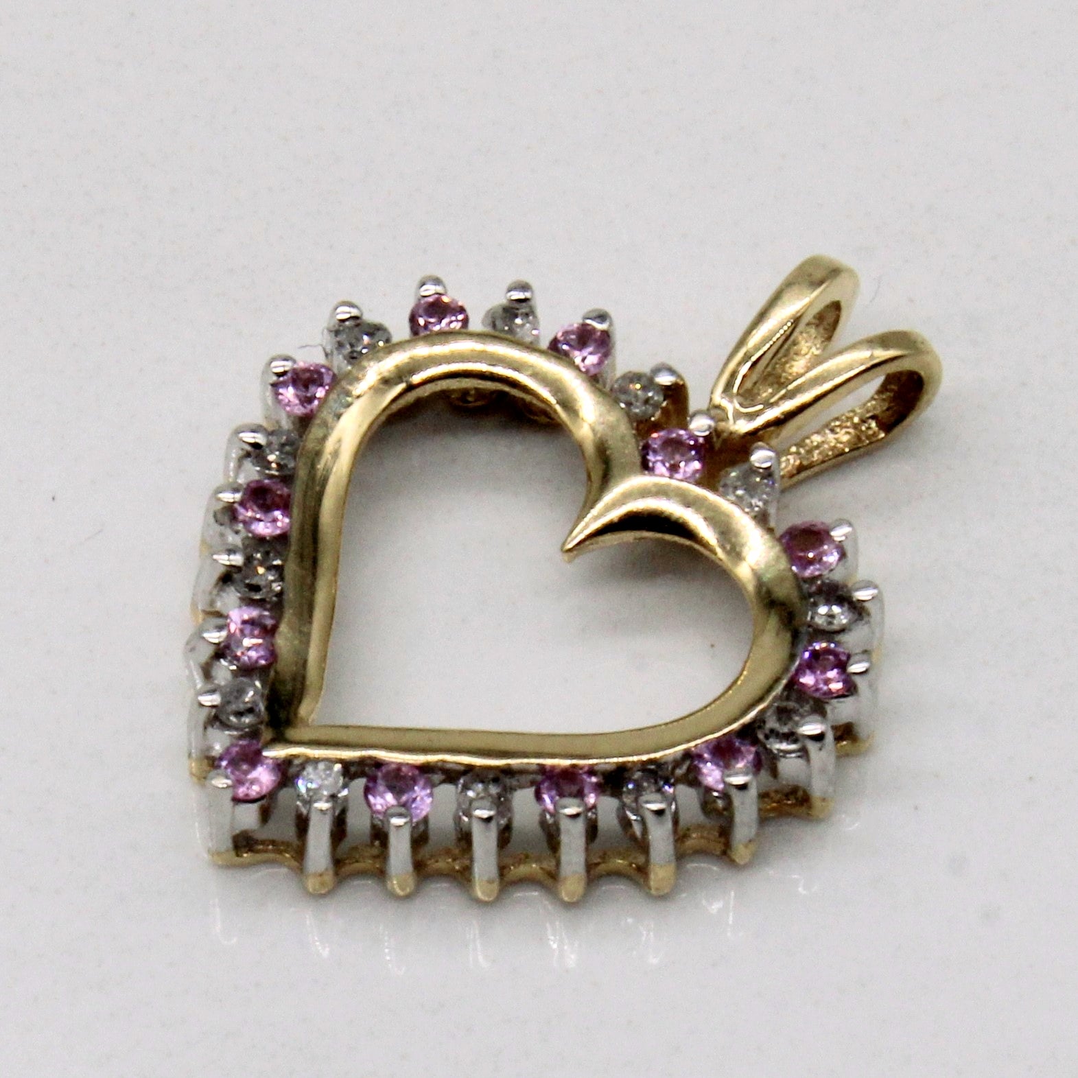 Pink Sapphire & Diamond Heart Pendant | 0.24ctw, 0.09ctw |