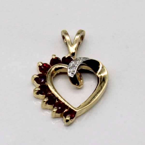 Ruby & Diamond Heart Pendant | 0.27ctw, 0.02ctw |