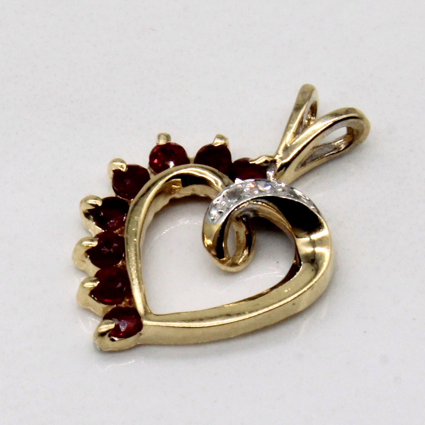 Ruby & Diamond Heart Pendant | 0.27ctw, 0.02ctw |