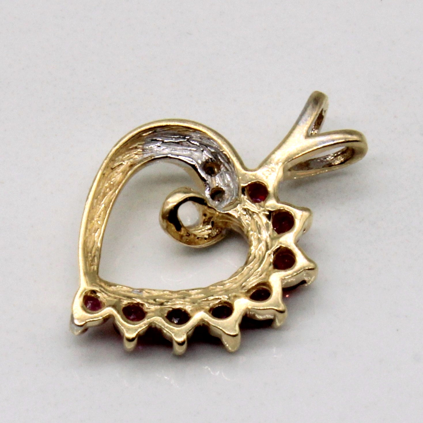 Ruby & Diamond Heart Pendant | 0.27ctw, 0.02ctw |