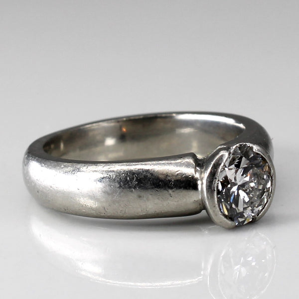 GIA Certified Semi Bezel Solitaire Diamond Platinum Ring | 1.01ct IF D | SZ 6.5 |