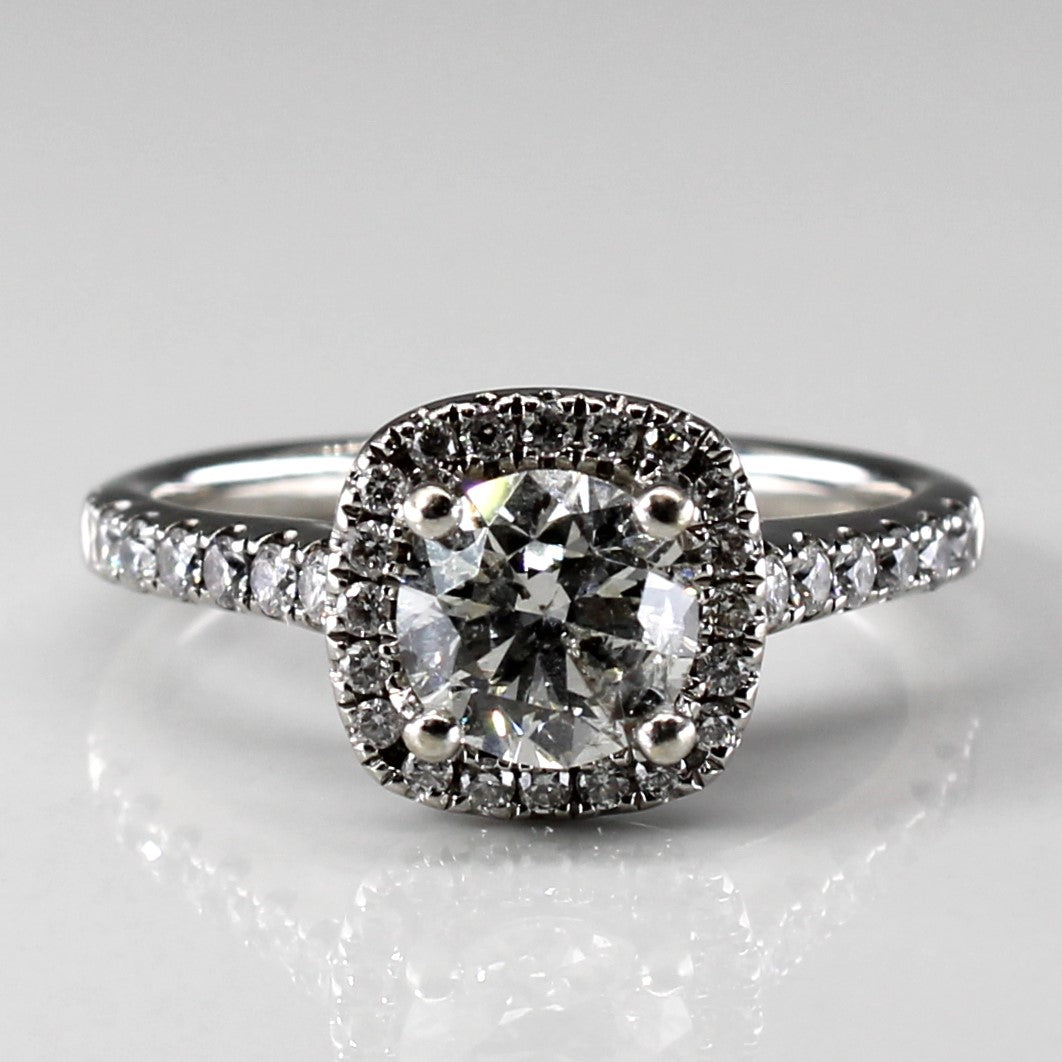 Canadian Halo Diamond Engagement 14k Ring | 1.28ctw I1 I | SZ 6.5 |