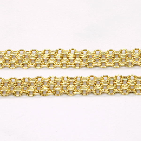 14k Yellow Gold Flat Link Choker | 15