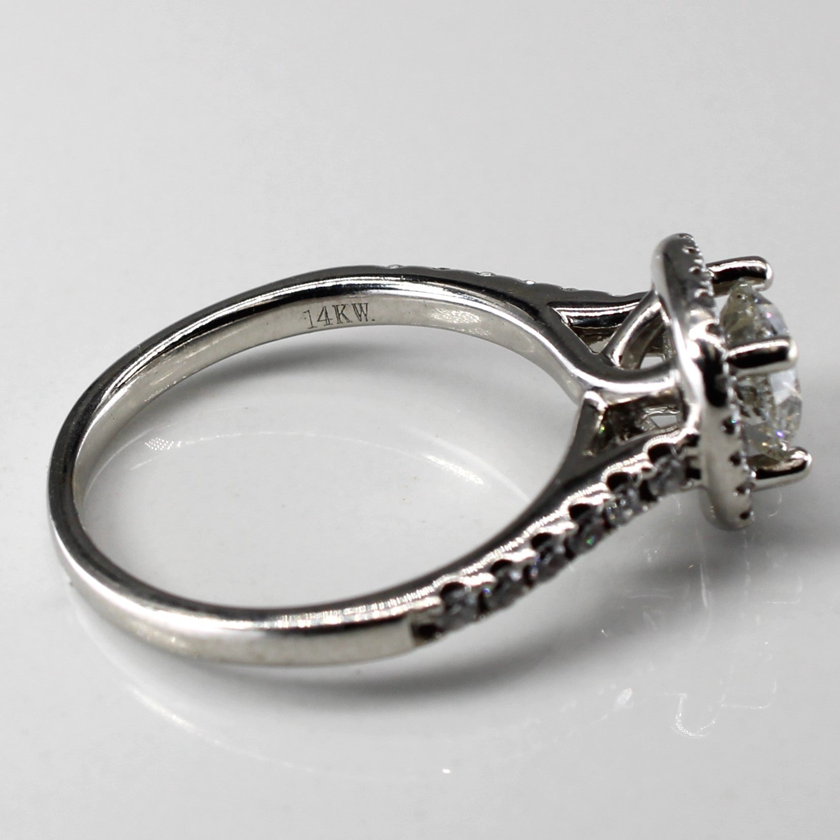 Canadian Halo Diamond Engagement 14k Ring | 1.28ctw I1 I | SZ 6.5 |