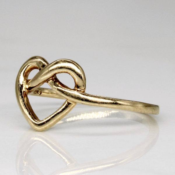 10k Yellow Gold Heart Knot Ring | SZ 4.75 |