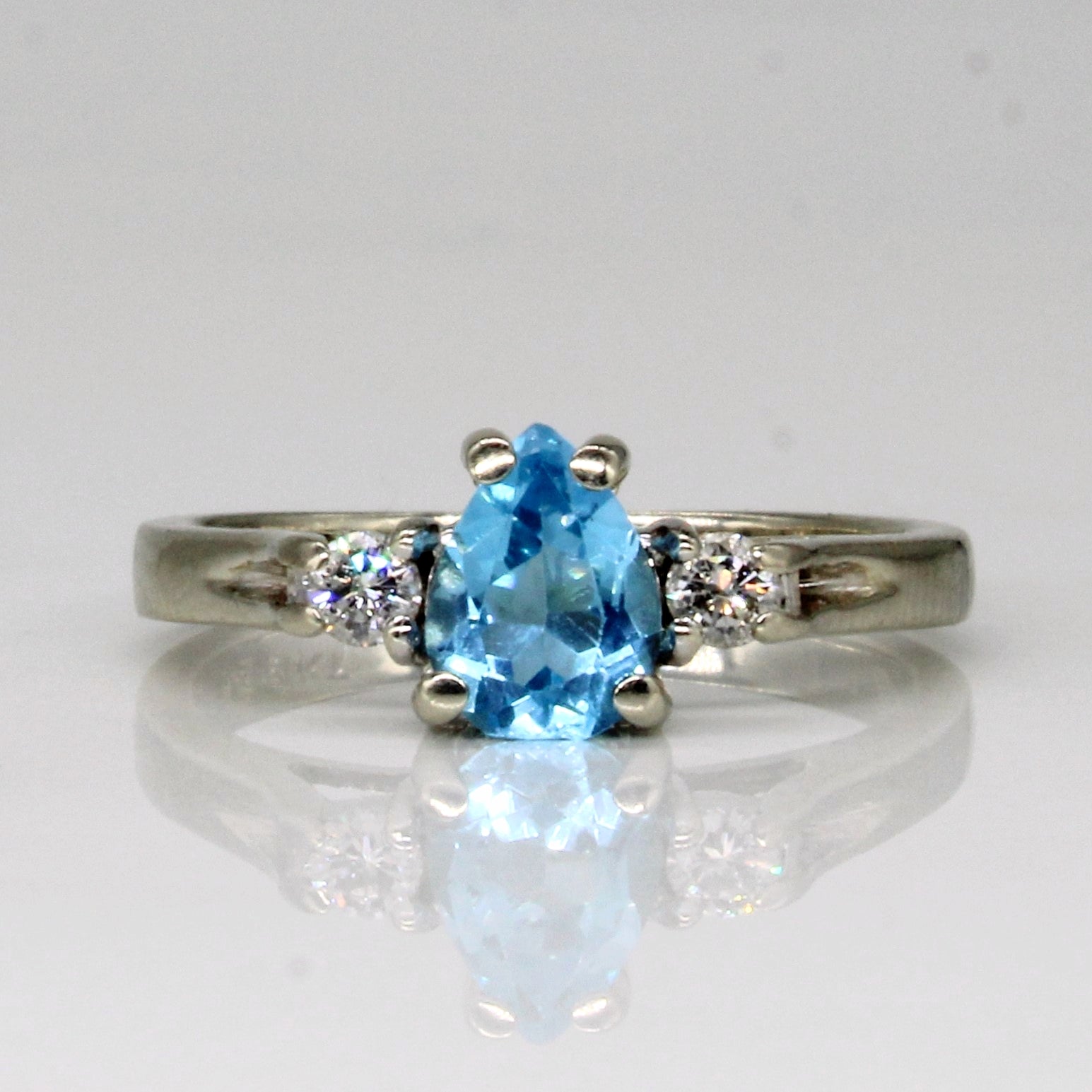 Topaz & Diamond Three Stone Ring | 0.76ct, 0.11ctw | SZ 5.25 |