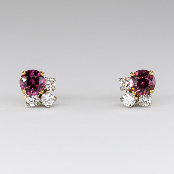 'Cavelti' Tourmaline and Diamond Earrings |1.0ctw|0.4 ctw|
