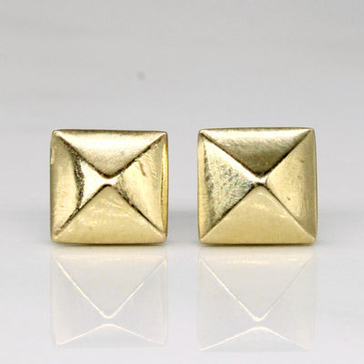 14k Yellow Gold Pyramid Earrings