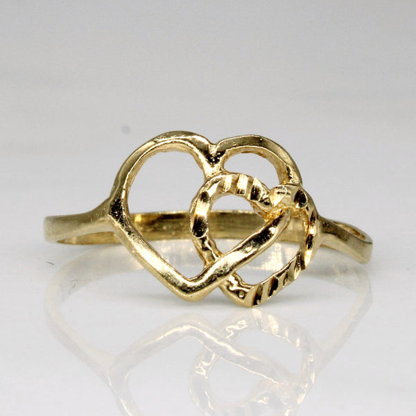 10k Yellow Gold Heart Ring | SZ 5.5 |