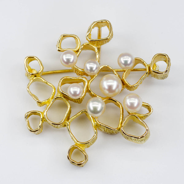 'Cavelti' Gold and Pearl Pendant and Brooch |