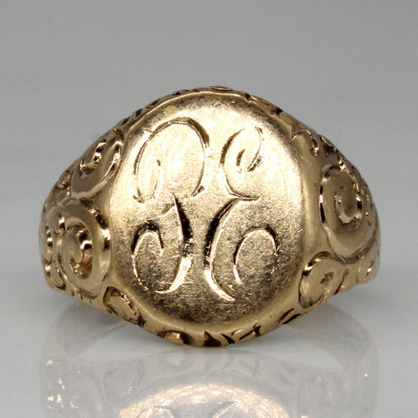 10k Yellow Gold Signet Ring | SZ 3.5 |
