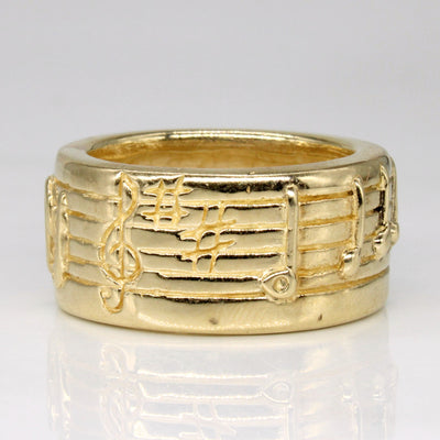 14k Yellow Gold Musical Note Ring | SZ 8 |
