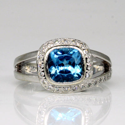 Topaz & Diamond Cocktail Ring | 1.60ct, 0.13ctw | SZ 6.25 |