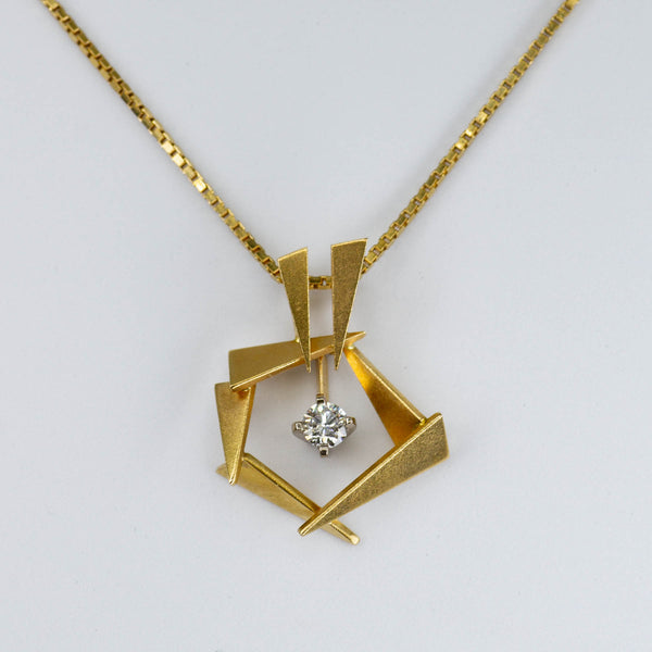 'Cavelti' Diamond Abstract Diamond Necklace| 0.15ct | 17.5