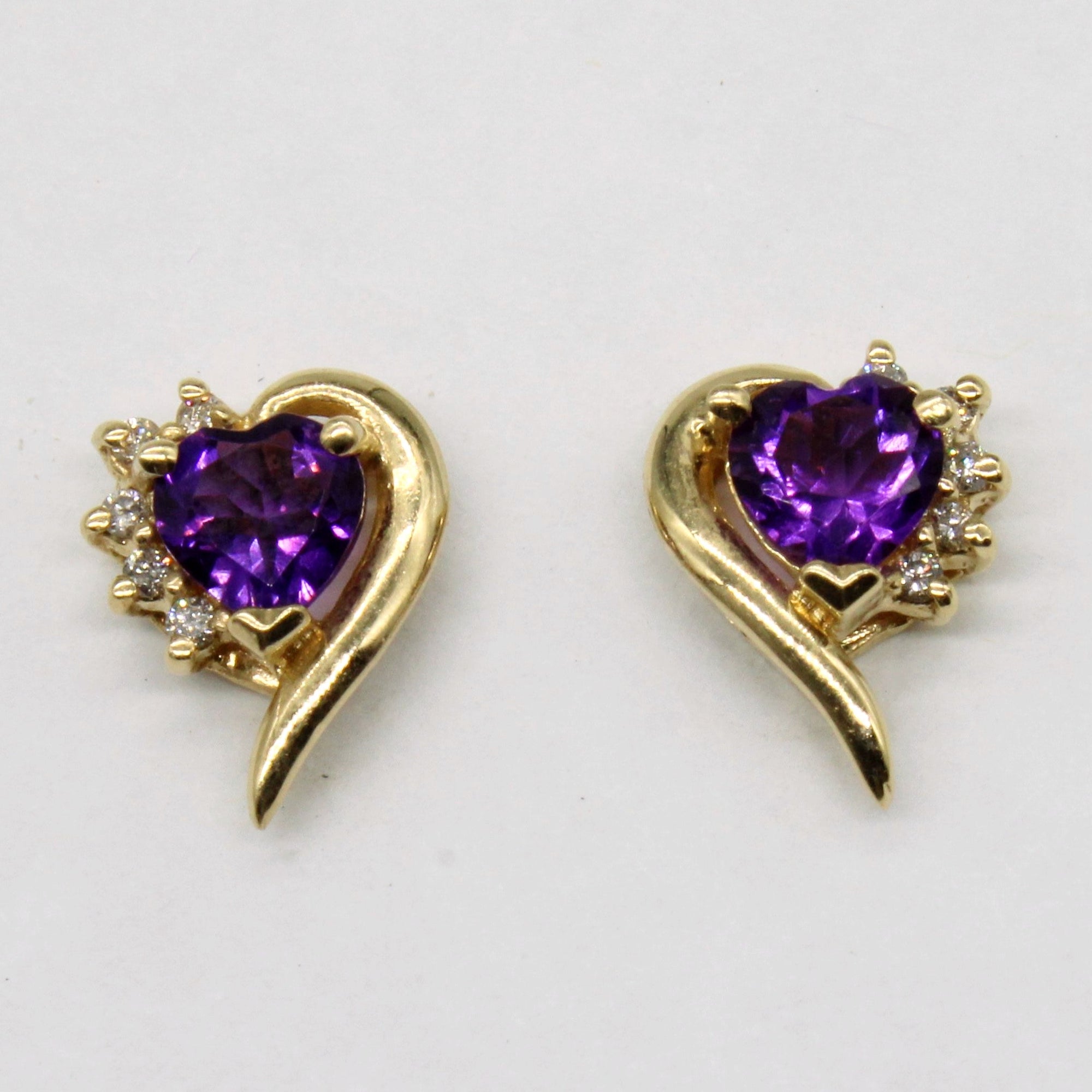 Amethyst & Diamond Earrings | 0.70ctw, 0.03ctw |