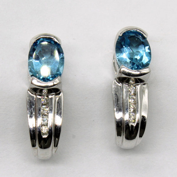 Topaz & Diamond Earrings | 1.70ctw, 0.08ctw |