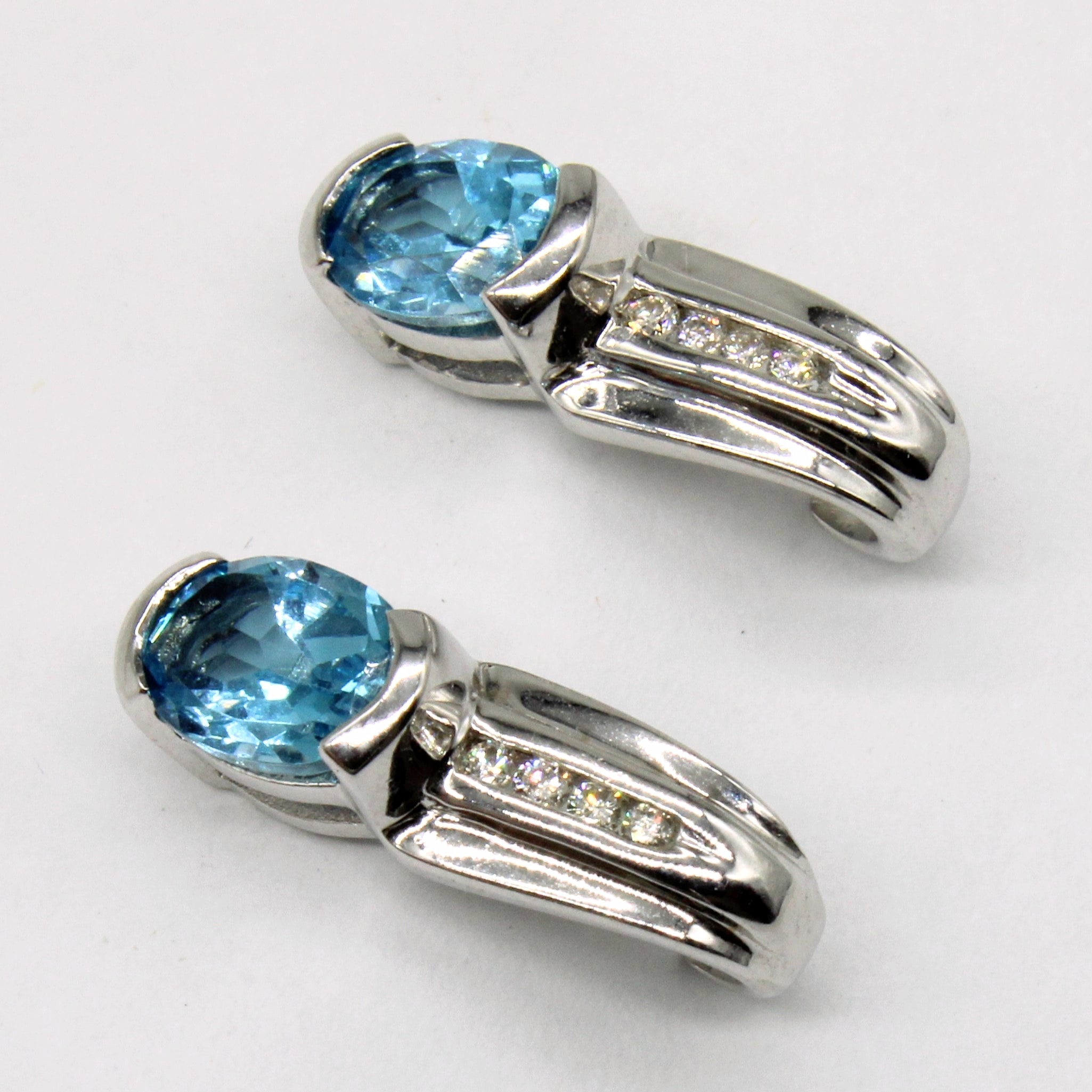 Topaz & Diamond Earrings | 1.70ctw, 0.08ctw |
