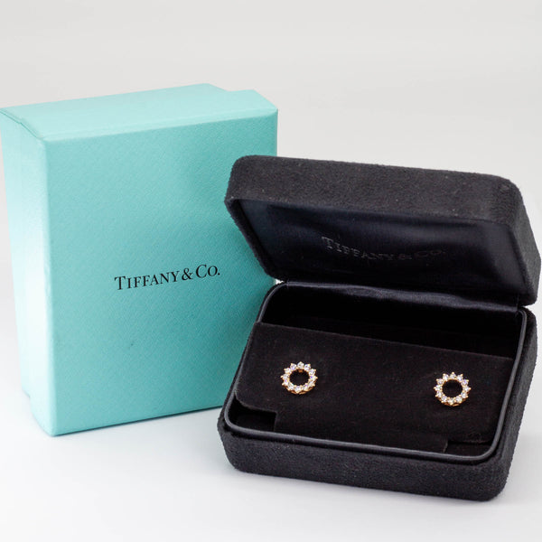 'Tiffany & Co.' Open Circle  18k Rose Gold Diamond Earrings  | 0.46ctw