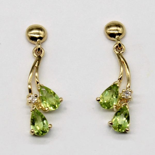Peridot & Diamond Earrings | 0.60ctw, 0.03ctw |