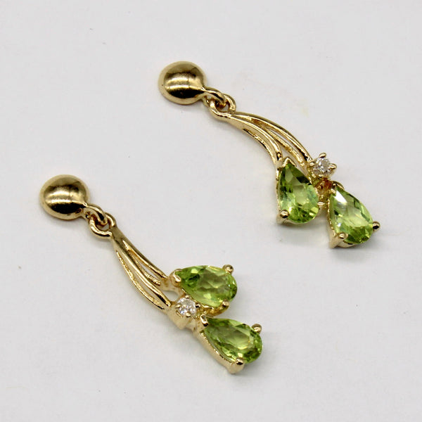 Peridot & Diamond Earrings | 0.60ctw, 0.03ctw |