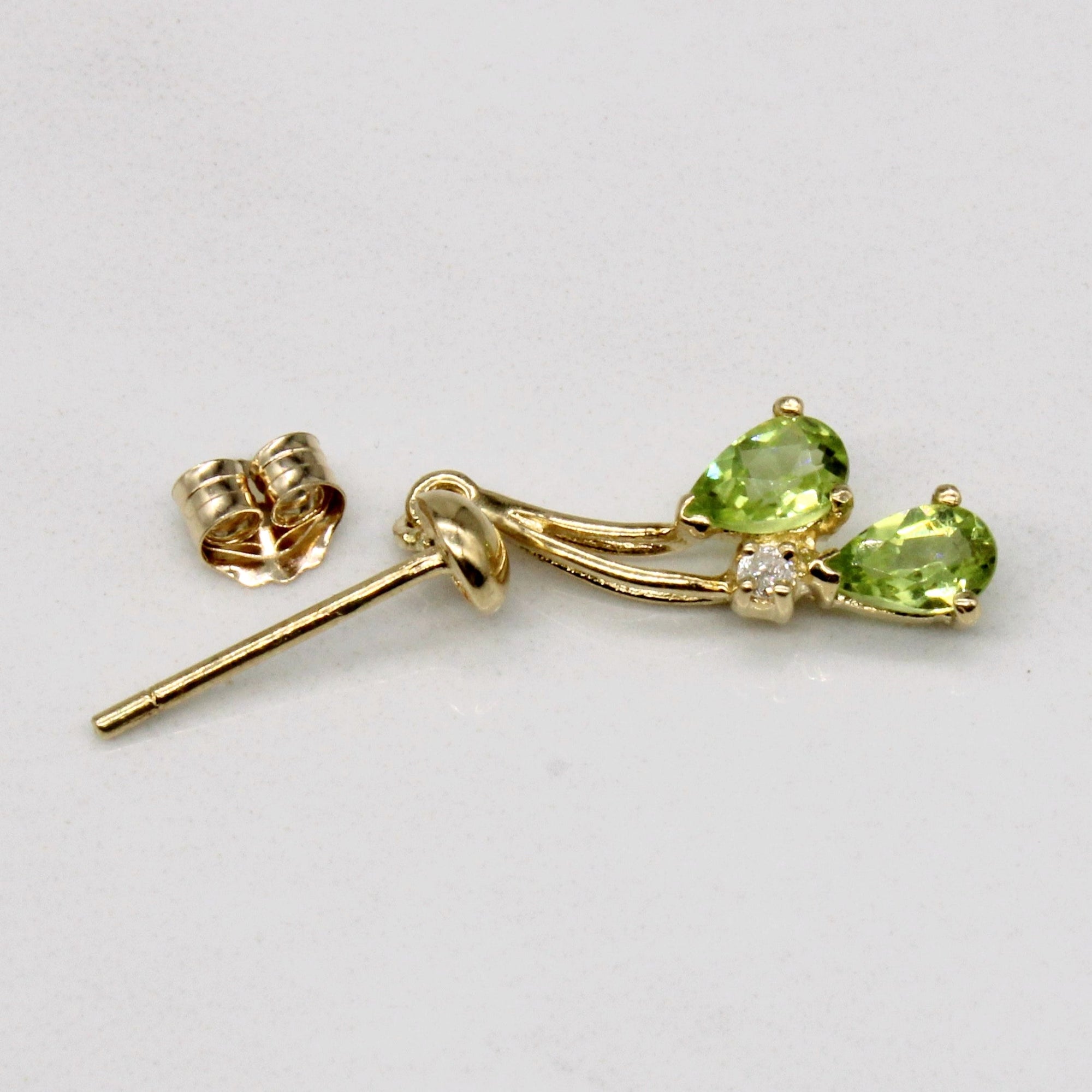 Peridot & Diamond Earrings | 0.60ctw, 0.03ctw |