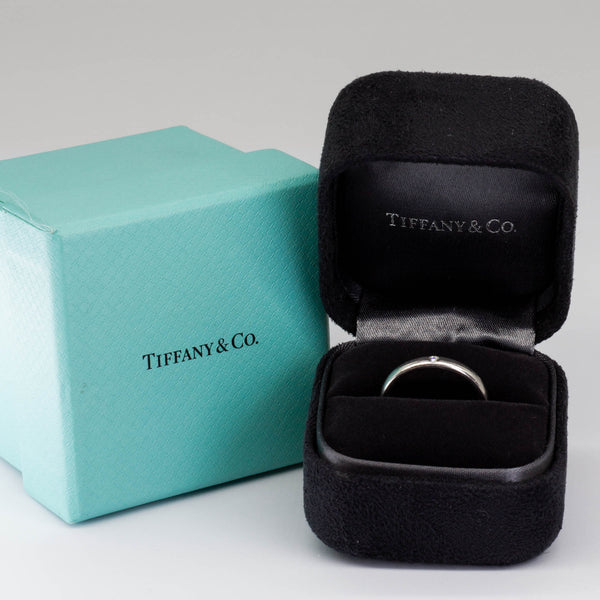 'Tiffany & Co.' Elsa Peretti Platinum Band Ring with Diamond | 0.02ctw | SZ 7