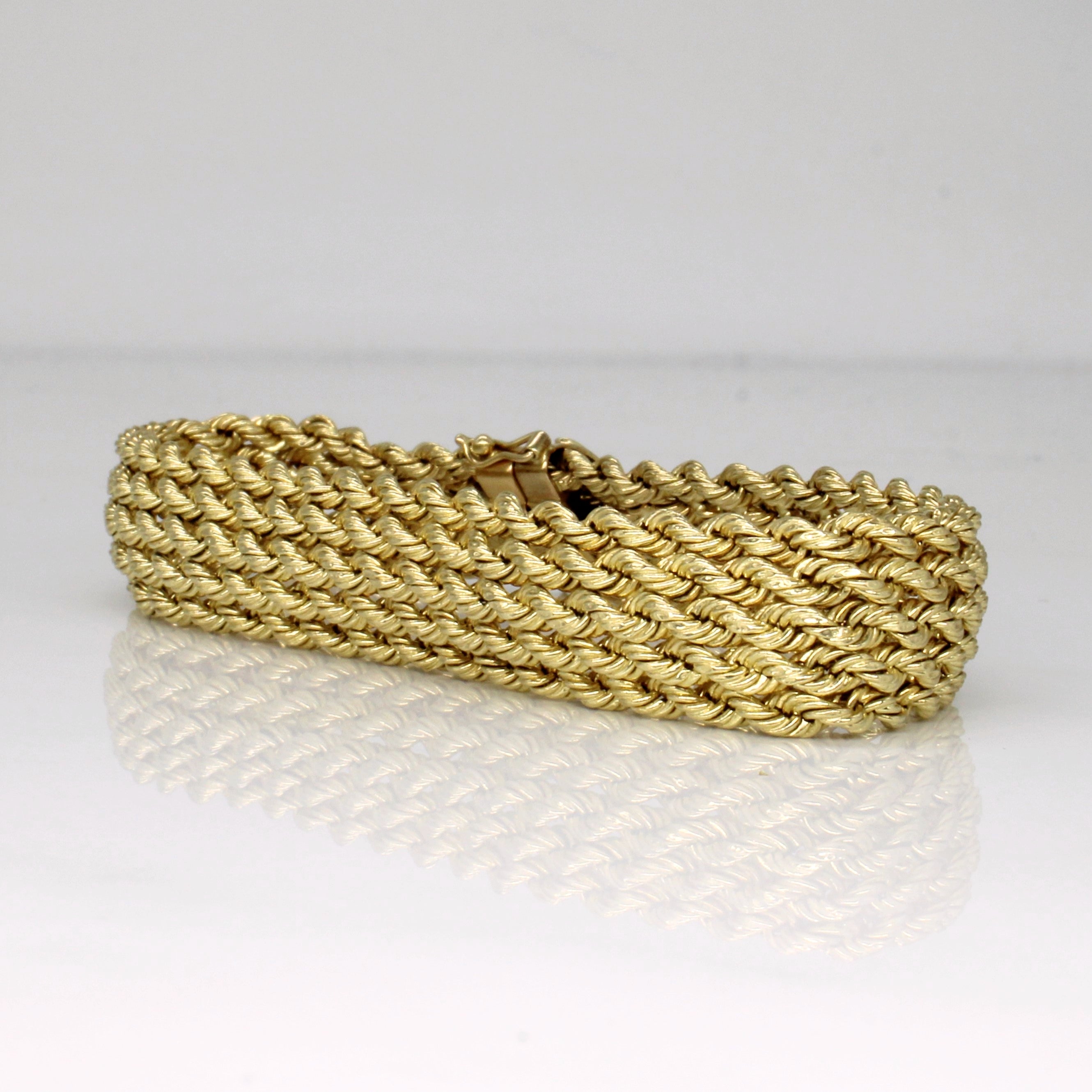 Bracelet à maillons corde en or jaune 14 carats | 8 pouces | 