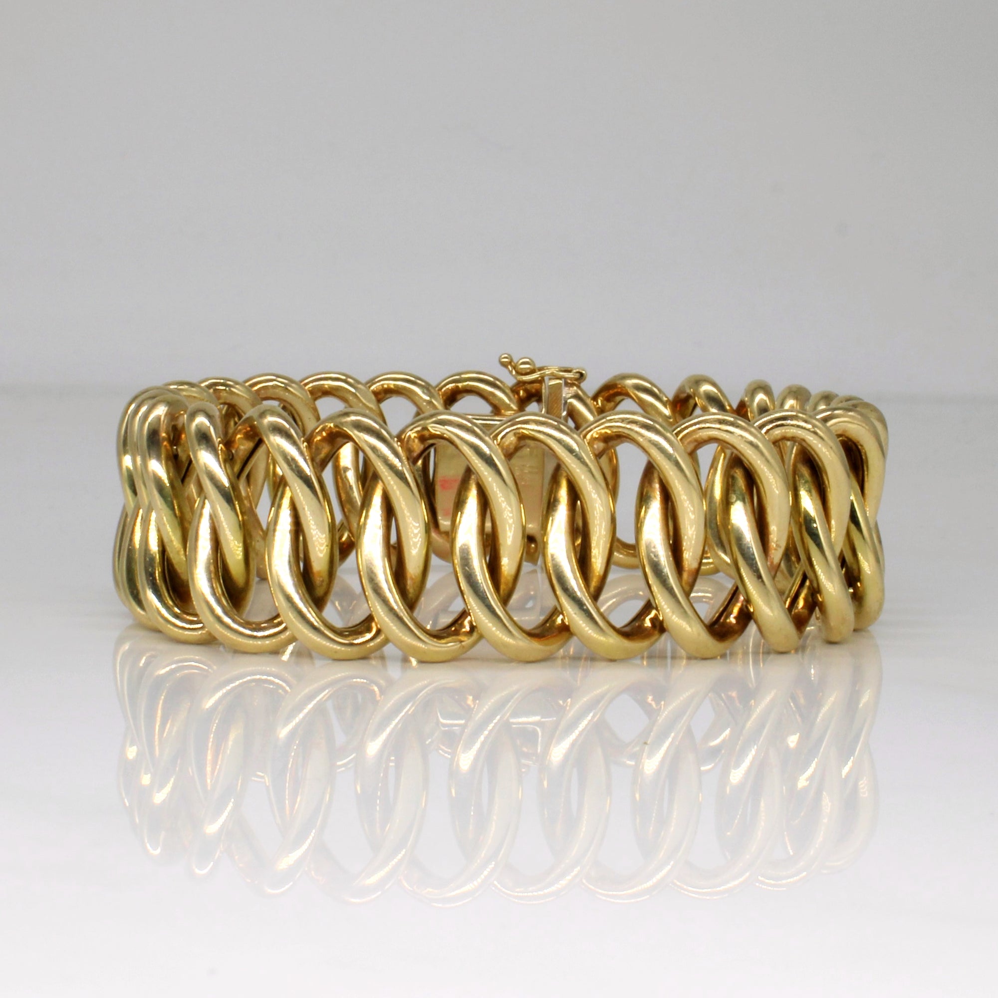 14k Yellow Gold Oval Link Bracelet | 8