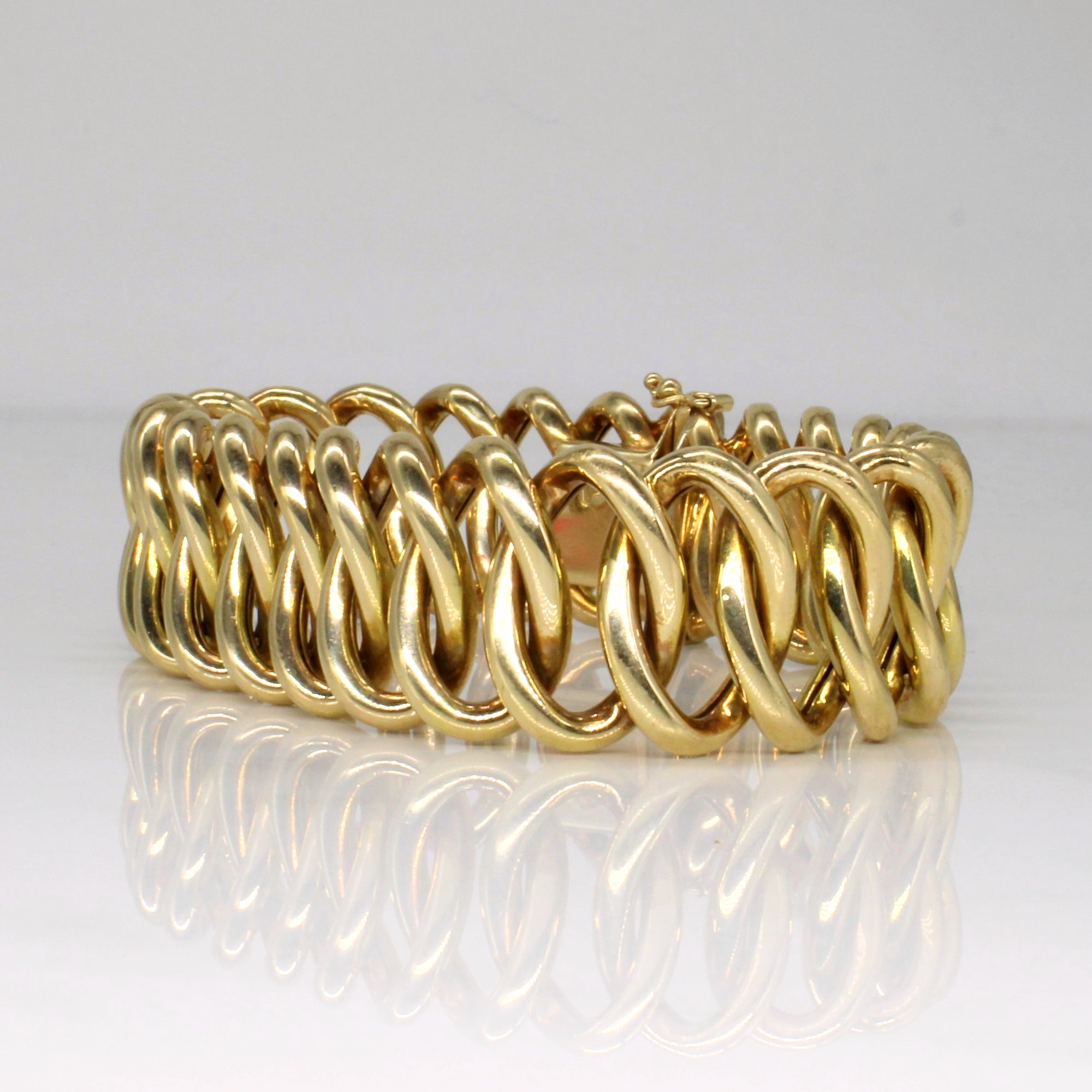 14k Yellow Gold Oval Link Bracelet | 8