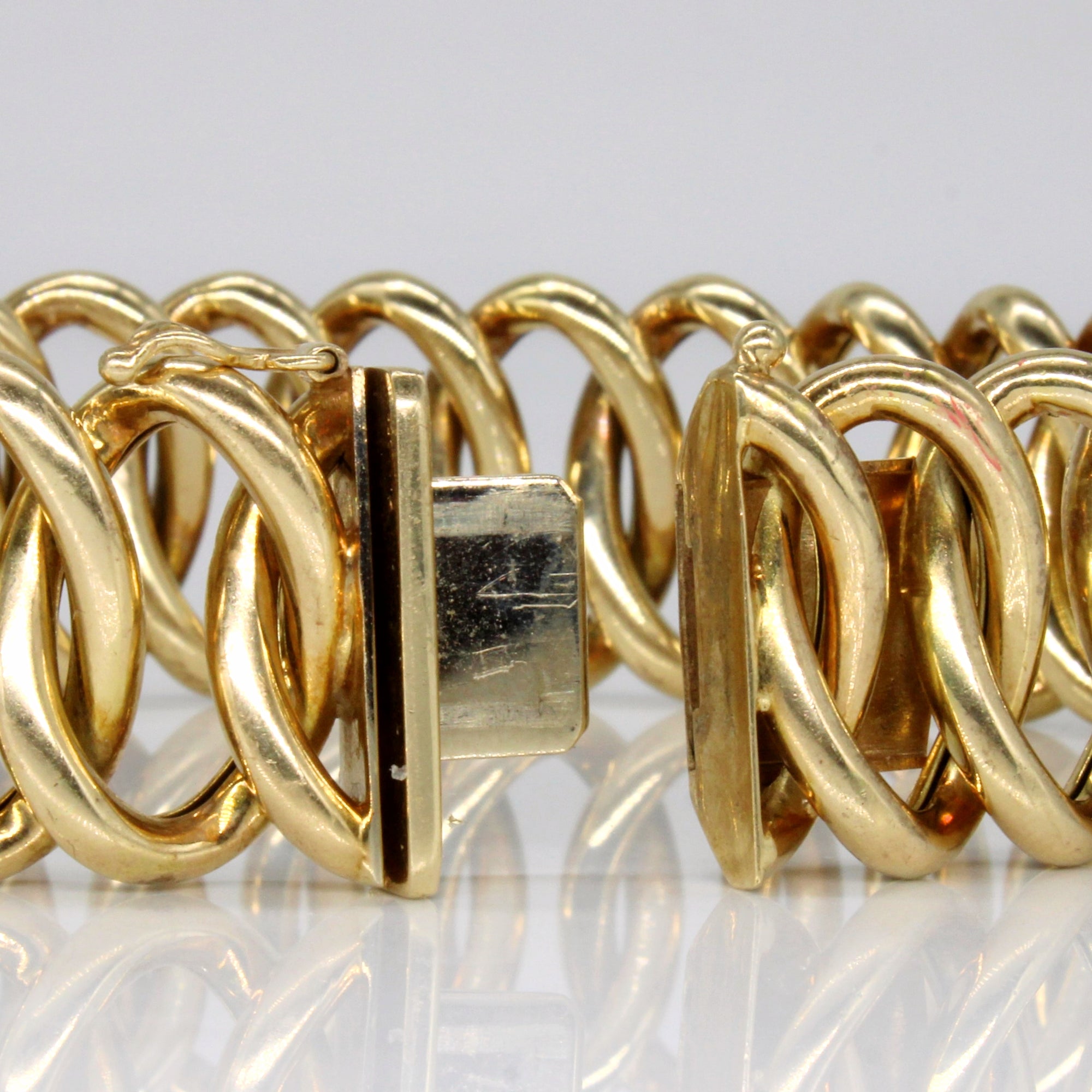 14k Yellow Gold Oval Link Bracelet | 8