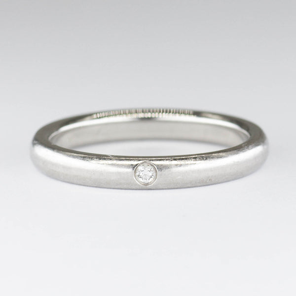 'Tiffany & Co.' Elsa Peretti Platinum Band Ring with Diamond | 0.02ctw | SZ 6